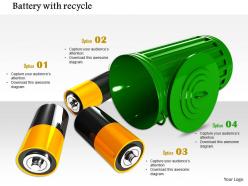 0914 battery with recycle bin showing energy conservation image slide image graphics for powerpoint