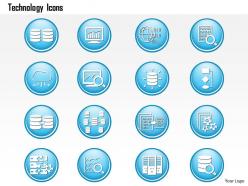 0914 Big Data Technology Icons Analytics Storage Replication Dashboard Magnify Ppt Slide