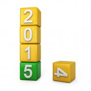 0914 blocks showing changing years from 2014 to new year 2015 stock photo