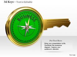 0914 Business Key Meter Compass Image Graphics For PowerPoint