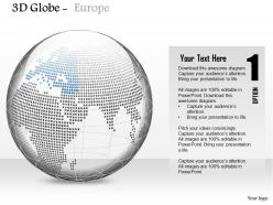 0914 business plan 3d binary globe with europe highlighted in blue powerpoint presentation template