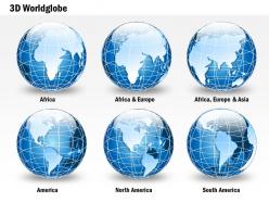 0914 business plan 3d blue glossy continents specialized globes powerpoint presentation template