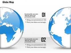 0914 business plan 3d globe half view with different locations powerpoint presentation template