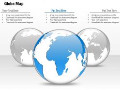 0914 business plan 3d globe in grey and one blue globe powerpoint presentation template