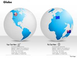 0914 business plan 3d globe with flag of countries pin powerpoint presentation template