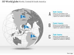0914 business plan 3d globe with flags on north central and south america powerpoint presentation template