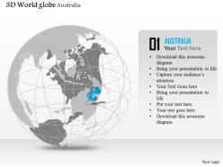0914 business plan 3d globe with location pin on australia powerpoint presentation template
