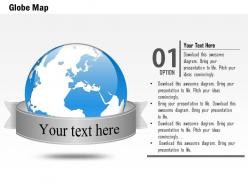 0914 business plan 3d globe with text ribbon title powerpoint presentation template