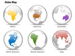 0914 Business Plan 3d Small Globes With Location Highlights Powerpoint Presentation Template
