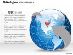 0914 business plan 3d world arrow enclosed globe with location icon powerpoint presentation template