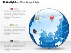 0914 business plan 3d world globe with location icon on africa europe asia powerpoint presentation template