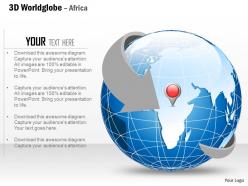 0914 business plan 3d world globe with location icon on africa powerpoint presentation template