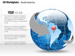 0914 business plan 3d world globe with location icon on south america powerpoint presentation template