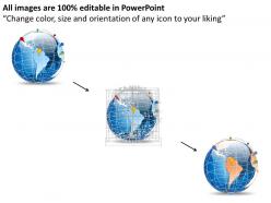 0914 business plan 3d world globe with location icons line powerpoint presentation template