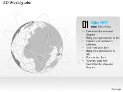 0914 business plan 3d world globe with network lines powerpoint presentation template