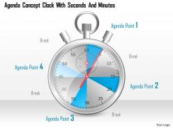 0914 business plan agenda concept clock with seconds and minutes powerpoint template