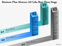 0914 business plan business plan abstract 3d cube bars three stage powerpoint presentation template