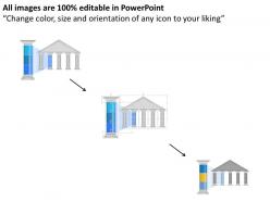 0914 business plan business temple blue highlighted pillar info graphic powerpoint presentation template