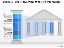 0914 business plan business temple blue pillar with text info graphic powerpoint presentation template
