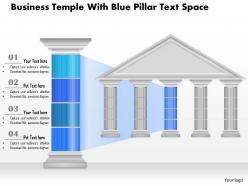0914 business plan business temple with blue pillar text space powerpoint presentation template