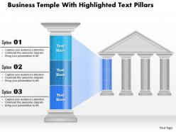 0914 business plan business temple with highlighted text pillars powerpoint presentation template
