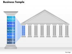 0914 Business Plan Business Temple With Pillar Text Powerpoint Presentation Template