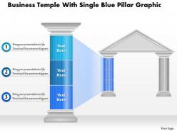 0914 business plan business temple with single blue pillar graphic powerpoint presentation template