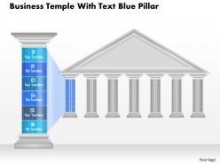 0914 business plan business temple with text blue pillar powerpoint presentation template