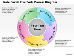 0914 business plan circle puzzle five parts process diagram powerpoint template