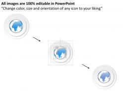 0914 business plan circular disks with globe in center powerpoint presentation template