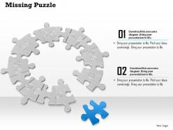 0914 business plan circular puzzle pieces connected with one lying seperate powerpoint template