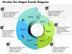 0914 business plan circular six stages puzzle diagram powerpoint template