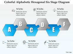 0914 business plan colorful alphabetic hexagonal six stage diagram powerpoint presentation template