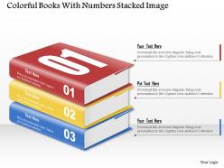 0914 business plan colorful books with numbers stacked image powerpoint template