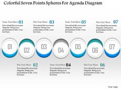 0914 business plan colorful seven points spheres for agenda diagram powerpoint presentation template