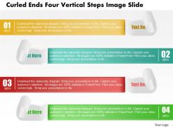 0914 business plan curled ends four vertical steps image slide powerpoint template