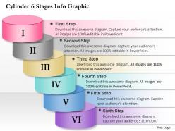 0914 business plan cylinder 6 stages info graphic powerpoint presentation template