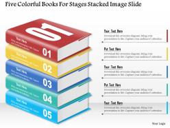 0914 business plan five colorful books for stages stacked image slide powerpoint template