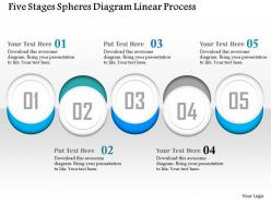 0914 business plan five stages spheres diagram linear process powerpoint presentation template