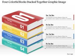 0914 business plan four colorful books stacked together graphic image powerpoint template