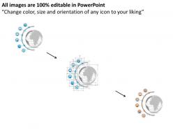 0914 business plan globe with semi circular icon line agenda powerpoint presentation template