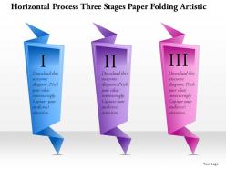 0914 business plan horizontal process three stages paper folding artistic graphic powerpoint template