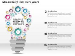 0914 Business Plan Idea Concept Bulb Icons Gears Graphic Slide Powerpoint Template