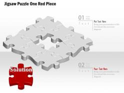 0914 business plan jigsaw puzzle one red piece image slide powerpoint template