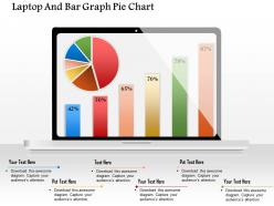 0914 business plan laptop and bar graph pie chart powerpoint template