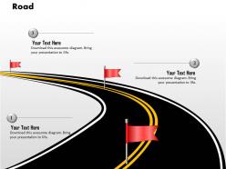 0914 business plan road with flags road mapping image slide powerpoint template