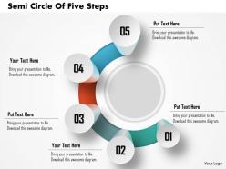 0914 business plan semi circle of five steps image slide powerpoint template