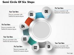 0914 business plan semi circle of six steps process image slide powerpoint template