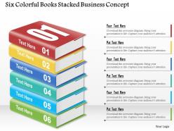 0914 business plan six colorful books stacked business concept powerpoint template
