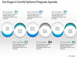 0914 business plan six stages colorful spheres diagram agenda powerpoint presentation template